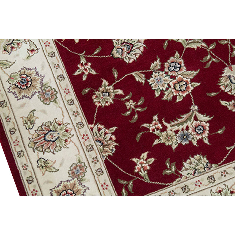 Tapis ivoire et vin de haute qualité noué à la main