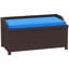 Banc de rangement d'extérieur en osier avec coussin, bleu-2113189038