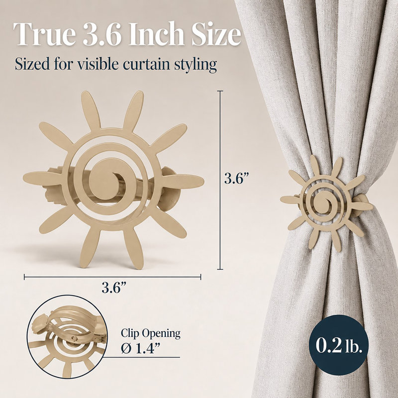 Helios Curtain Tieback, Matte Gold