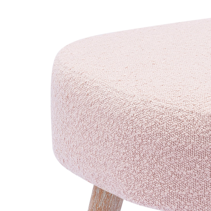 Fauteuil de chambre avec repose-pieds Breann, Mélange de polyester Dusty Peach