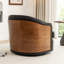 Faux Leather Swivel Barrel Chair-533347387