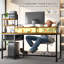 Bureau d'ordinateur en bois manufacturé avec lumières DEL et prises de courant-269661992-269661993