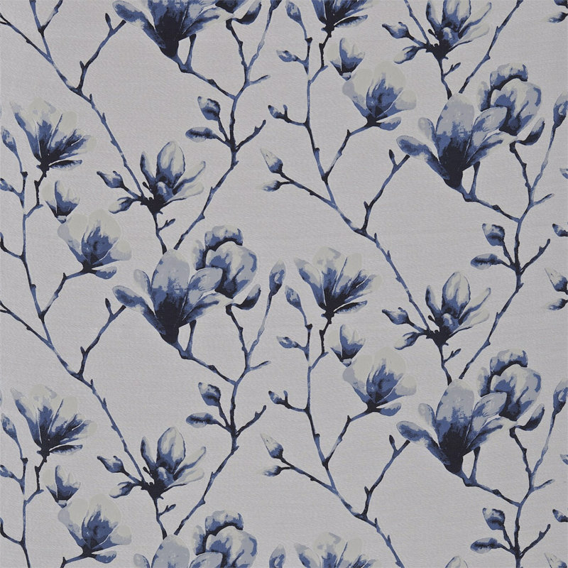 Lotus Fabric, Indigo/Silver