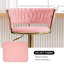 Ensemble de 4 tabourets de bar pivotants en velours rose, hauteur réglable moderne avec base en métal doré pour îlot de cuisine-762102631-755851906