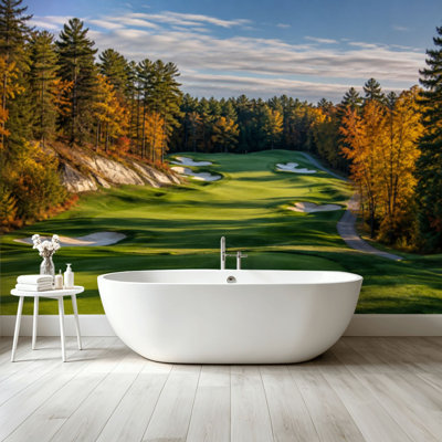 Papier peint adhésif pelez et collez, paysage de golf, région de Muskoka, auto-adhésif