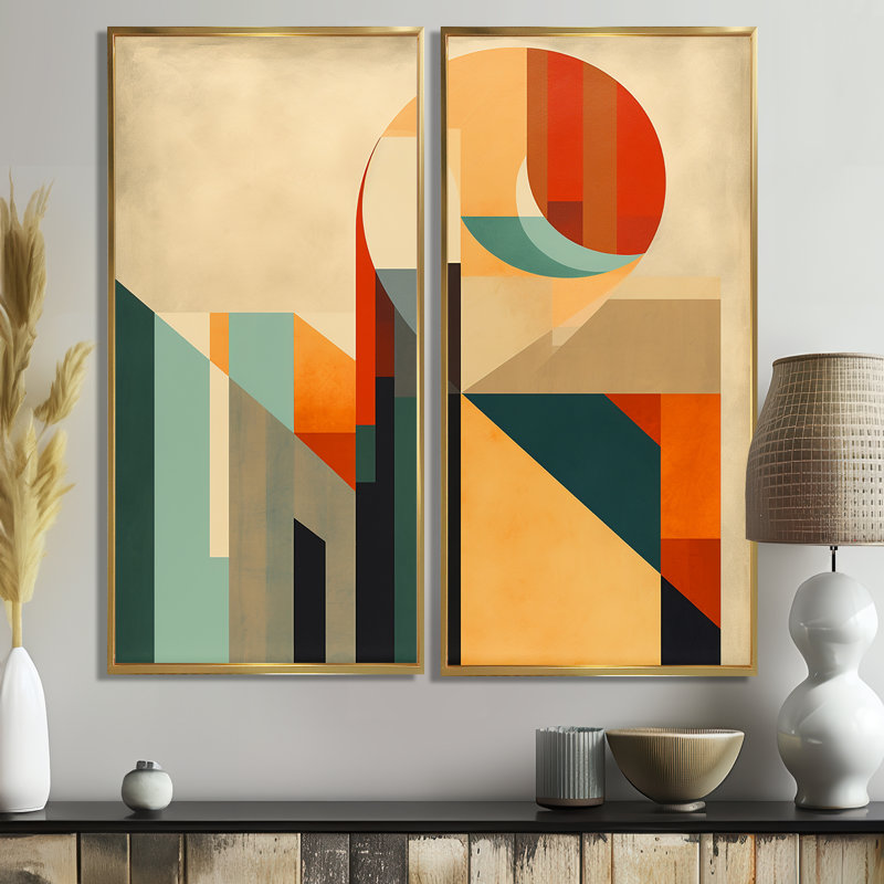Cvja - Décoration murale bleue, 40" H x 40" W, Impression encadrée flottante, Gold