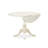 5 Piece Dinette Set for 4 Includes a Round Dining Room Table with Dropleaf and 4 Linen Fabric Dining Chairs, Linen White-1015879978-1012687662