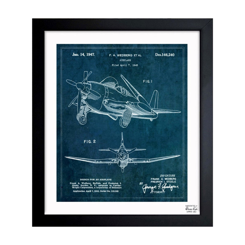 Avion 1947 - Cadre photo, impression sur papier, H 33,5 po x l 27,5 po x P 0,5 po