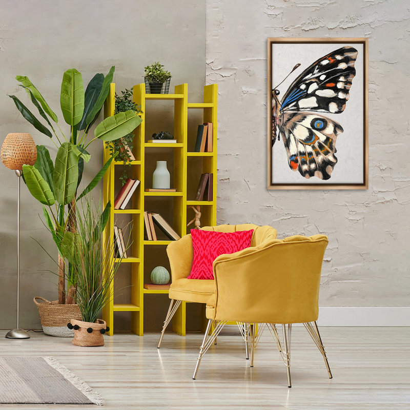 «Butterfly Wing» par Melissa Wang, Cadre flottant gris lustré, H 31 po x l 21 po