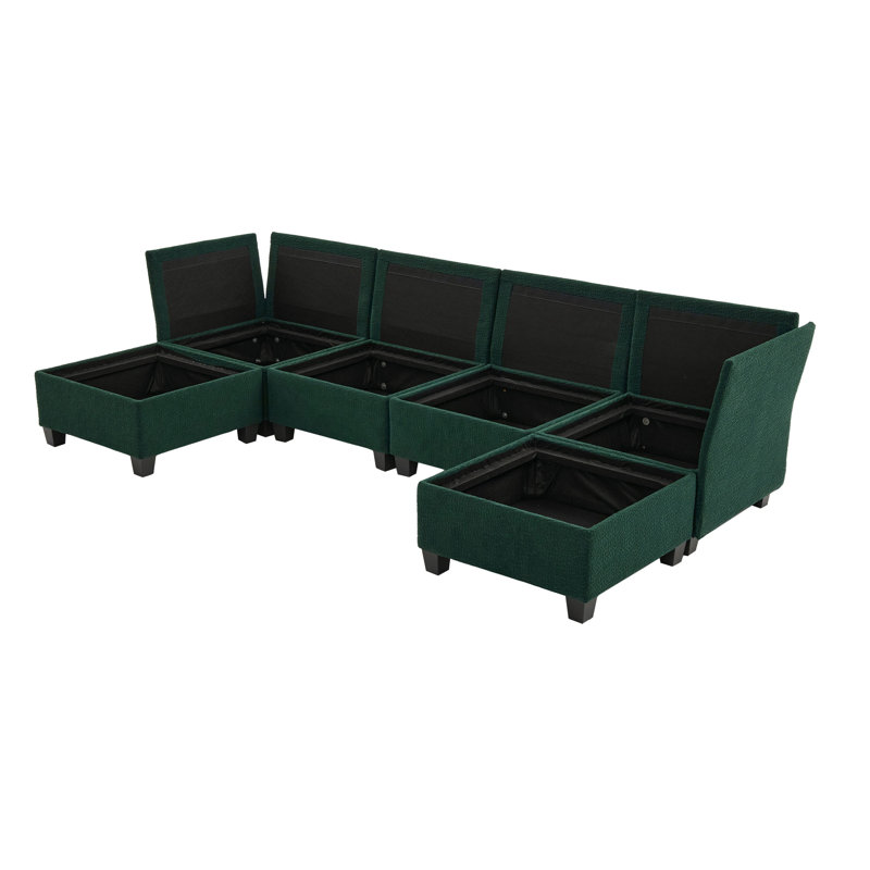 Canapé modulaire modulaire, Émeraude