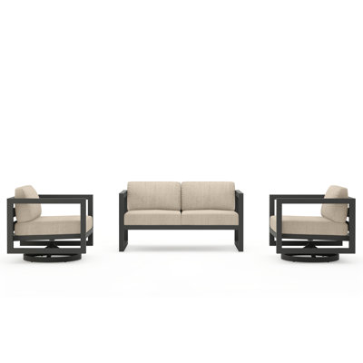 Avion 3 Piece Loveseat Set With Swivel