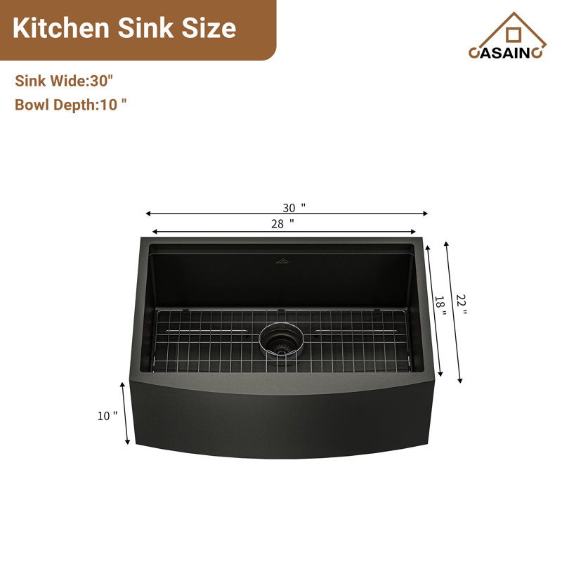 30" L x 22" W Apron Farmhouse Kitchen Sink with Faucet Included, Silver