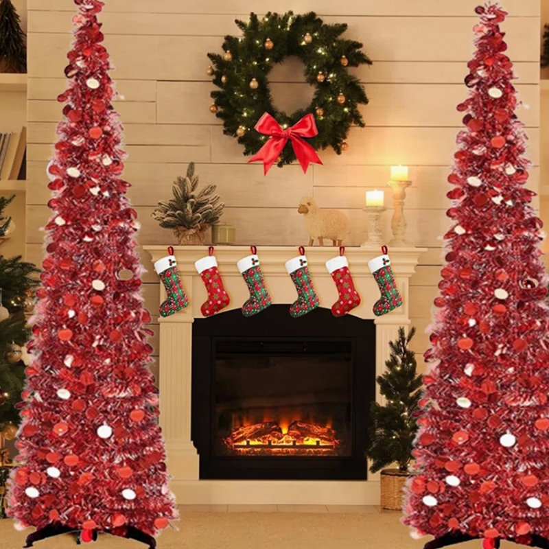 2 pièces 60inch Popup pliable sapin de Noël artificiel avec support décorations de Noël