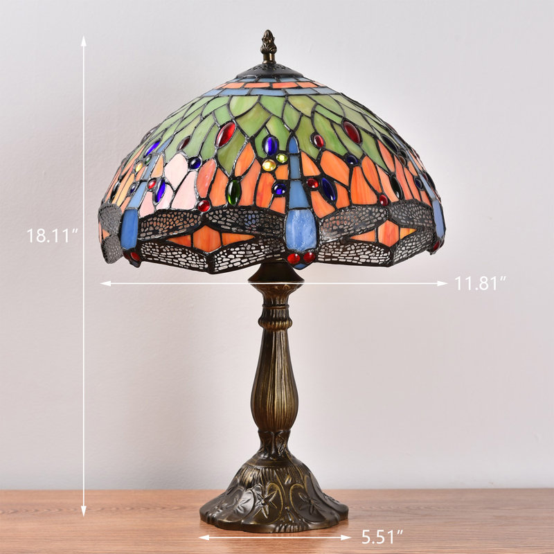 Lampe de table Carlita, Vert / orange / bleu