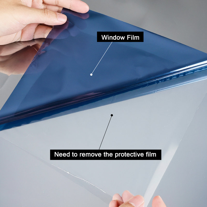 35.43 In. W X 196.85 In. L Window Film, Reflective Sun Blocking, Tinted Window Film, Clings For Daytime Privacy, Blue