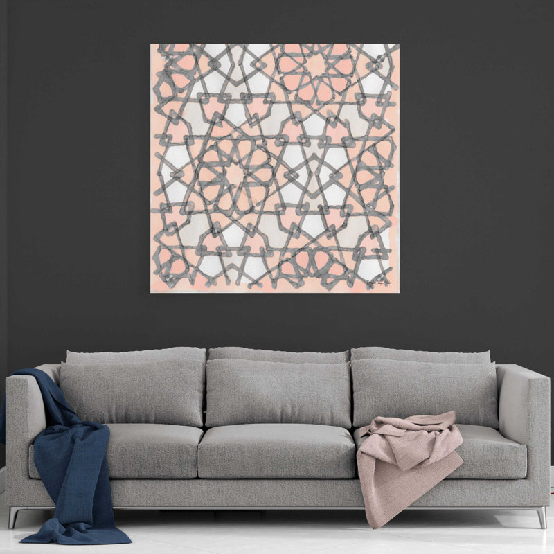 «Rose et gris à motif 6» par Stellar Design Studio, art mural en verre acrylique, H 36 po x l 36 po x P 0,2 po