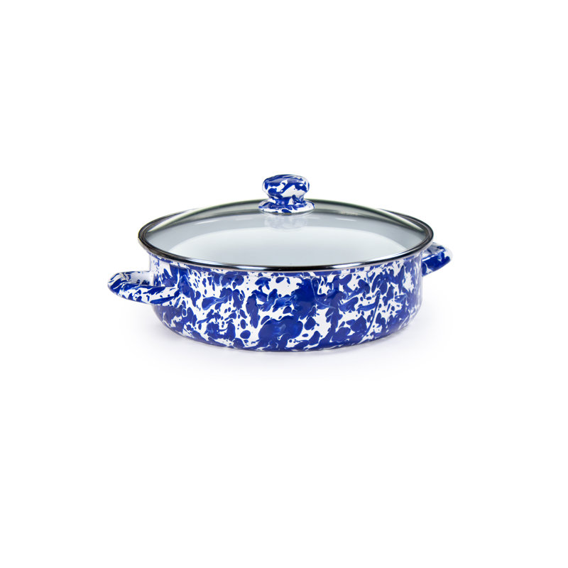 Swirl Saute Pan with Lid, 5 Qt., Cobalt