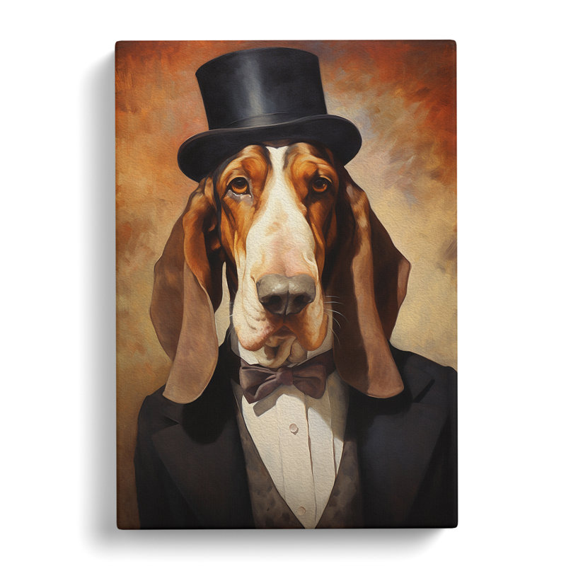 Basset Hound Impressionism - Wrapped Canvas, 60cm H x 40cm W x 3cm D
