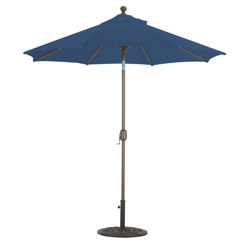 Parasol de marché de 7,5 pi Nadasha, Bronze antique, Spectre indigo Sunbrella®
