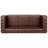 84.06" Tufted PU Leather Sofa with Square Arms and Iron Legs-1640841996