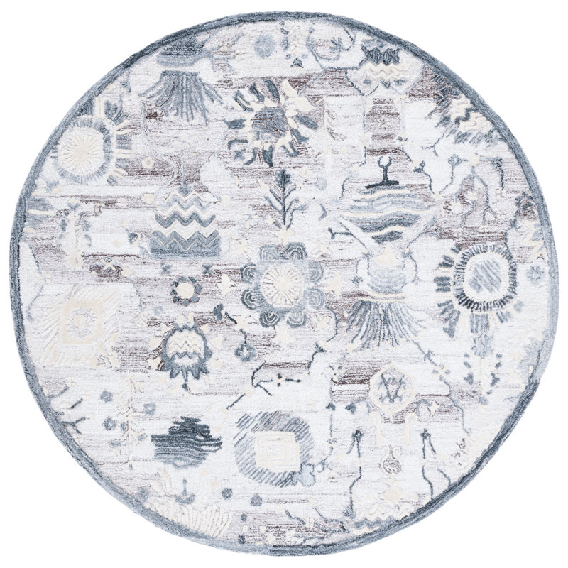 Glamour Hand Tufted Performance Floral Rug, Round 6'
