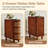 Solid Wood End Table, 3-Drawer Rattan Side Table, Night Stand with 3 Rattan Drawers and Exquisite Embossed Handles for Living Room, No Assembly Required (Walnut & Oak, 1PC)