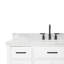 Meuble-lavabo simple en bois massif 48 po avec lavabo en marbre de Carrare 1,5 po Tidworth-208231501-241627205