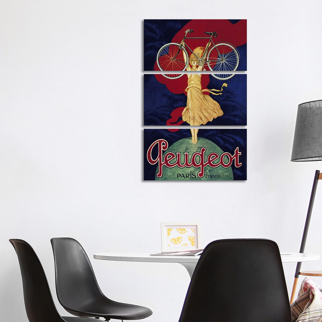 Peugeot Fahrrad Werbung Vintage Poster von Unknown Artist - No Frame Gallery-Wrapped Canvas Giclée on Canvas