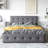 Dark Gray Upholstered Platform Bed With 4 Big Drawers. Queen. No Box Spring Required. Foam-Filled Headboard. Wood Frame. Bedroom Organization Queen Storage Drawers And Cozy Headboard, Spring, Linen-1523816151