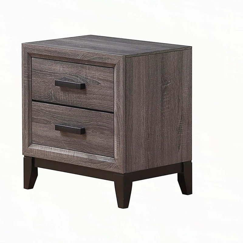 Table de chevet gris MIRAGE, Noir/gris