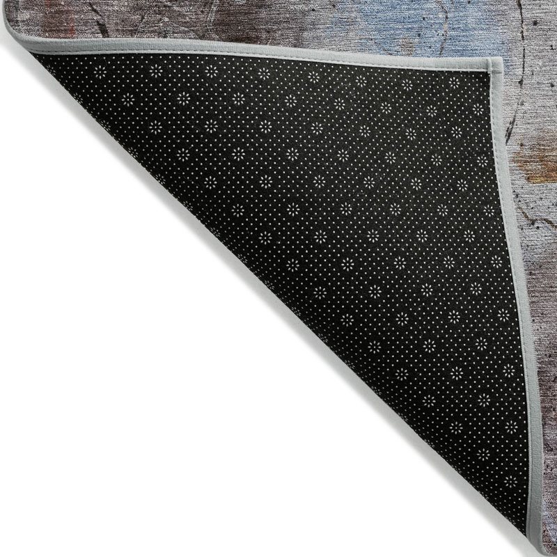 Tapis taupe Xhevrie lavable à la machine intérieur / extérieur, Rectangle 9 pi x 12 pi