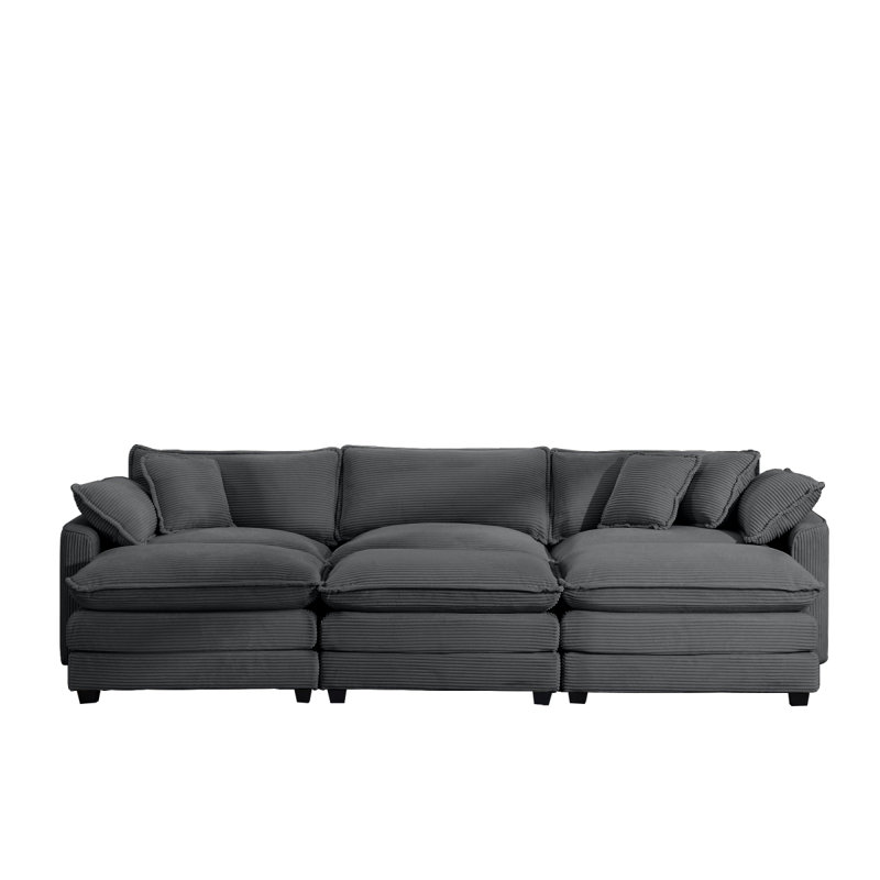 Canapé Modulaire Modern, Gris, H 33,85 po x l 114,56 po x P 34,25 po