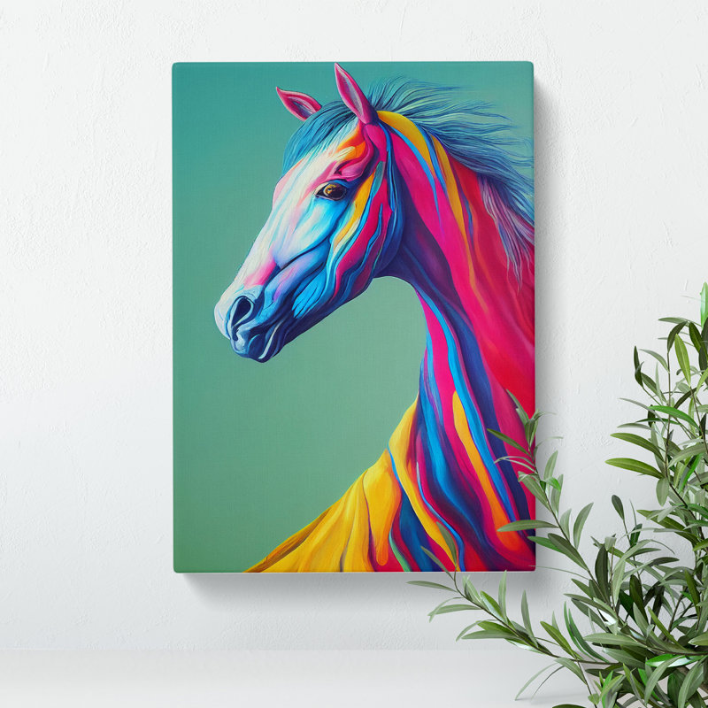 Horse in Colour No.2 Abstract - Wrapped Canvas, 50cm H x 35cm W x 3cm D