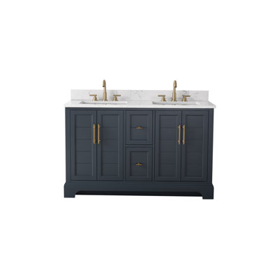  54" Freestanding Double Sink Bathroom Vanity with Top