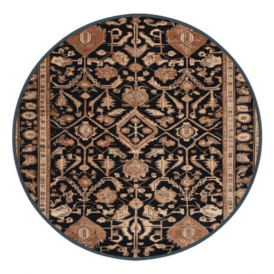 Machine Washable Persian Black Area Rug