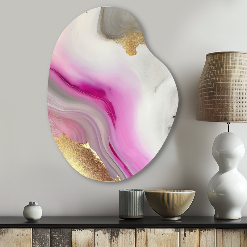 Hartzog - art mural en métal asymétrique en marbre, impression d'art moderne en forme libre, H 30 po x l 22 po