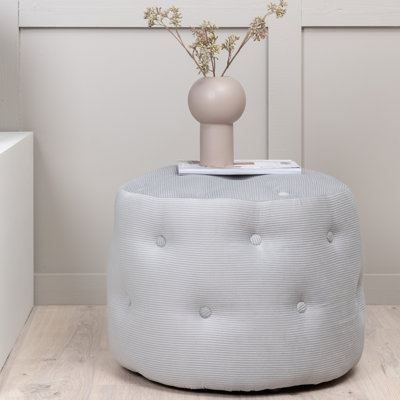 Hosey 55cm Wide Tufted Round Pouf Ottoman