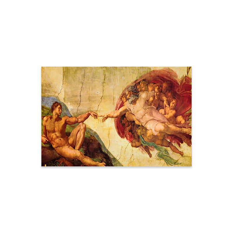 Création d'Adam par Michel-Ange - peinture sans cadre, H 16 po x l 24 po x P 0,25 po