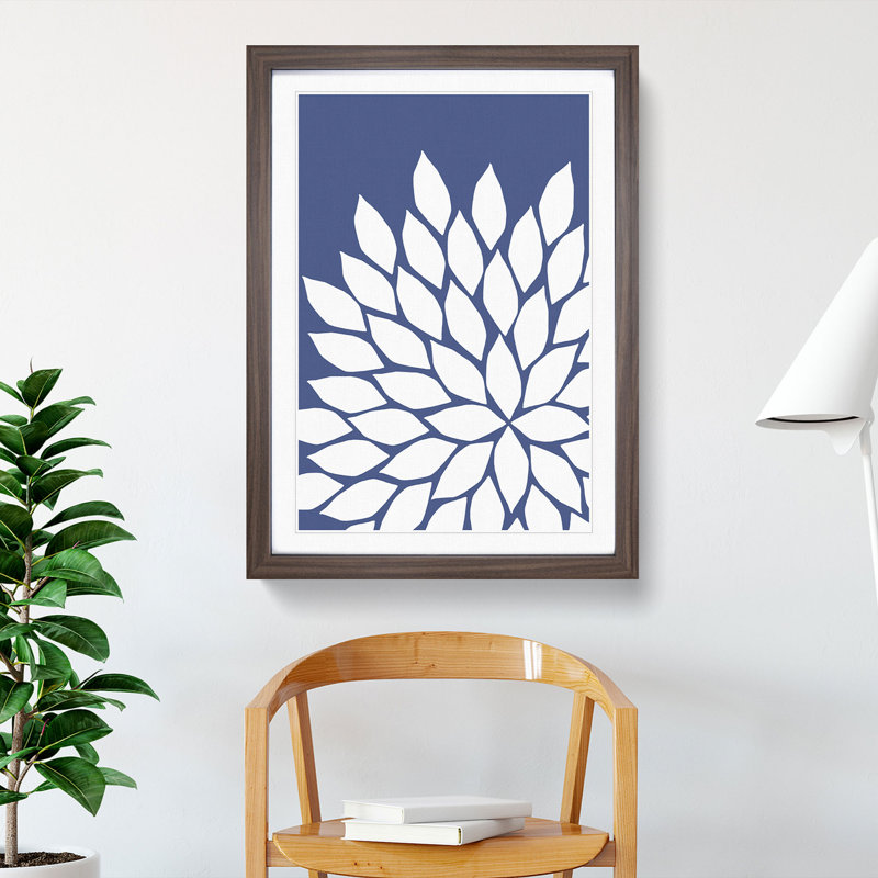 Abstract Leaves No.3 - Picture Frame Graphic Art, 48cm H x 36cm W x 2cm D, Walnut