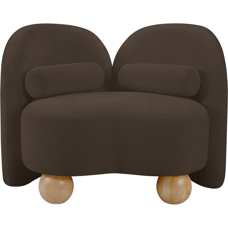 Daphne Upholstered Chair, Brown Chenille Fabric