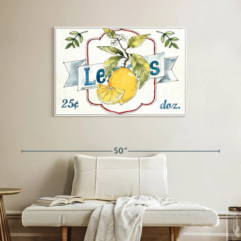 Plaque murale Fruit Stand II, Cadre flottant blanc, 40 po x 27 po