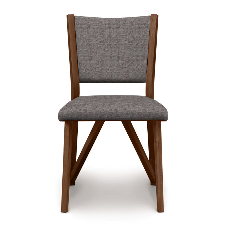 Exeter 19'' H Upholstered Side Chair, Saddle Cherry, Fabric Sterling