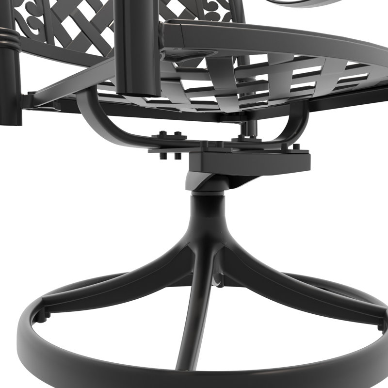 Ensemble de salle à manger d'extérieur 7 pièces en aluminium coulé avec chaises pivotantes 7 pièces