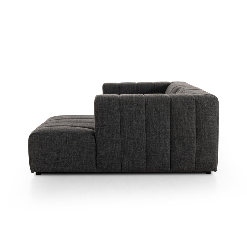 Grayson 88" Left Hand Facing Modular Sectional, Right Hand Facing, Saxon Charcoal Polyester