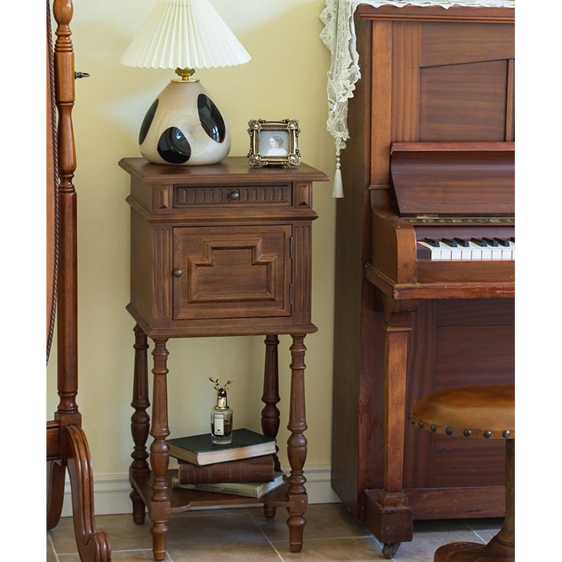 34.65" Brown Standard Solid Wood End Tables
