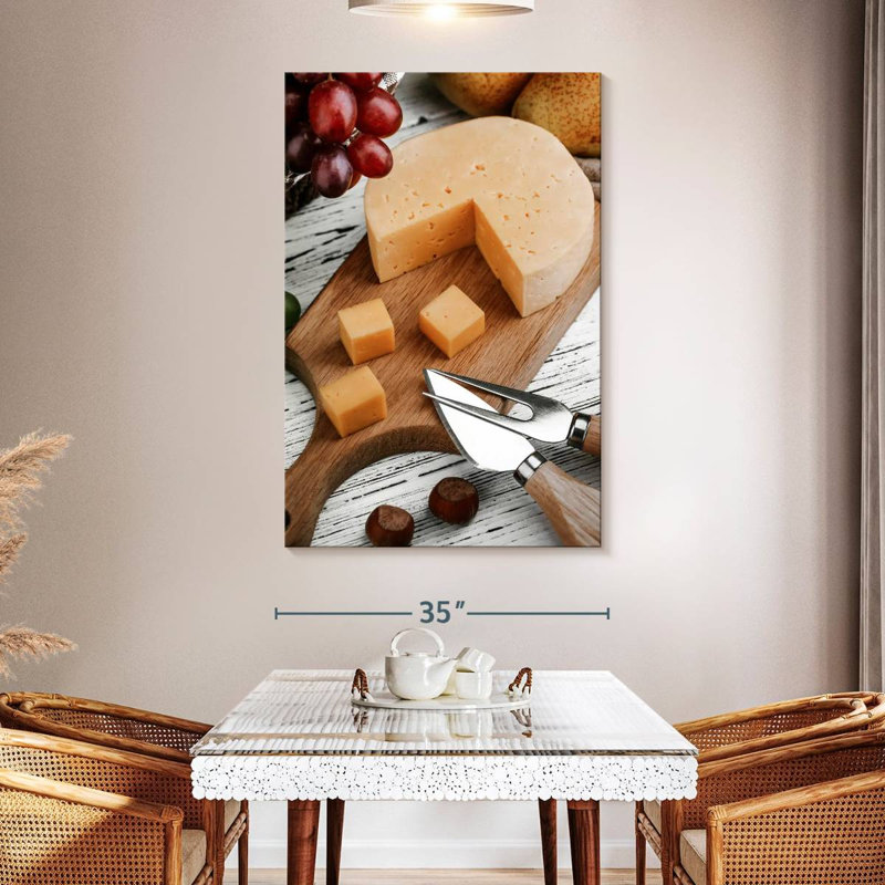 Organic Cheese And Fruits, 51" H x 34" W