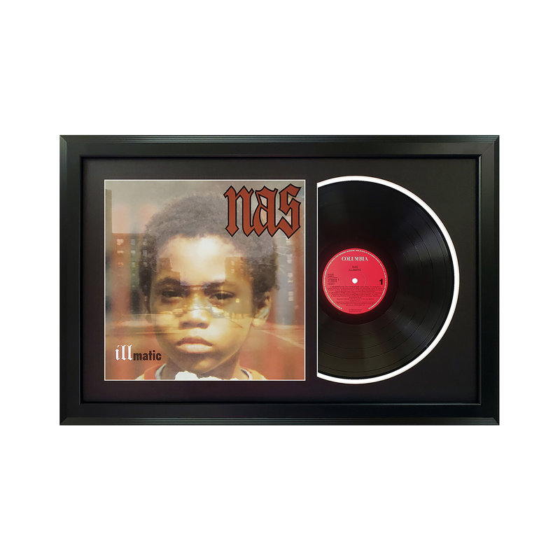 Nas "Illmatic" Framed Vinyl Record Wall Art, LP Album Cover Display, Music Memorabilia Decor, Unique Gift for Vinyl Lovers