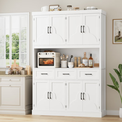 Étagère de boulanger avec rangement fermé et comptoir ouvert de l 55,1 po x H 75,8 po