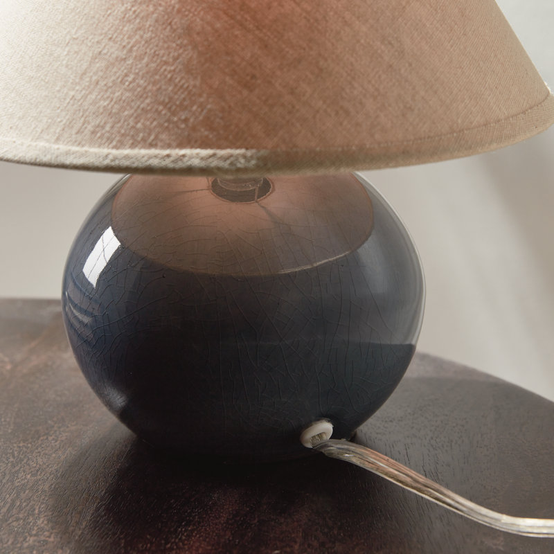 Oscar Standard Table Lamp, Blue, 11" H x 10" W x 10" D, Cream