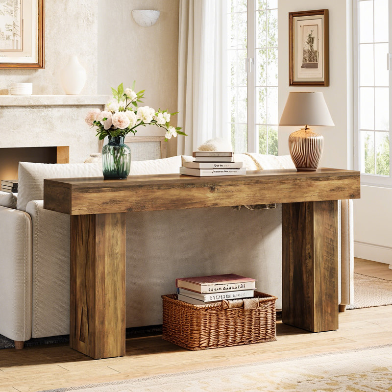 Console 63 po, canapé de style campagnard